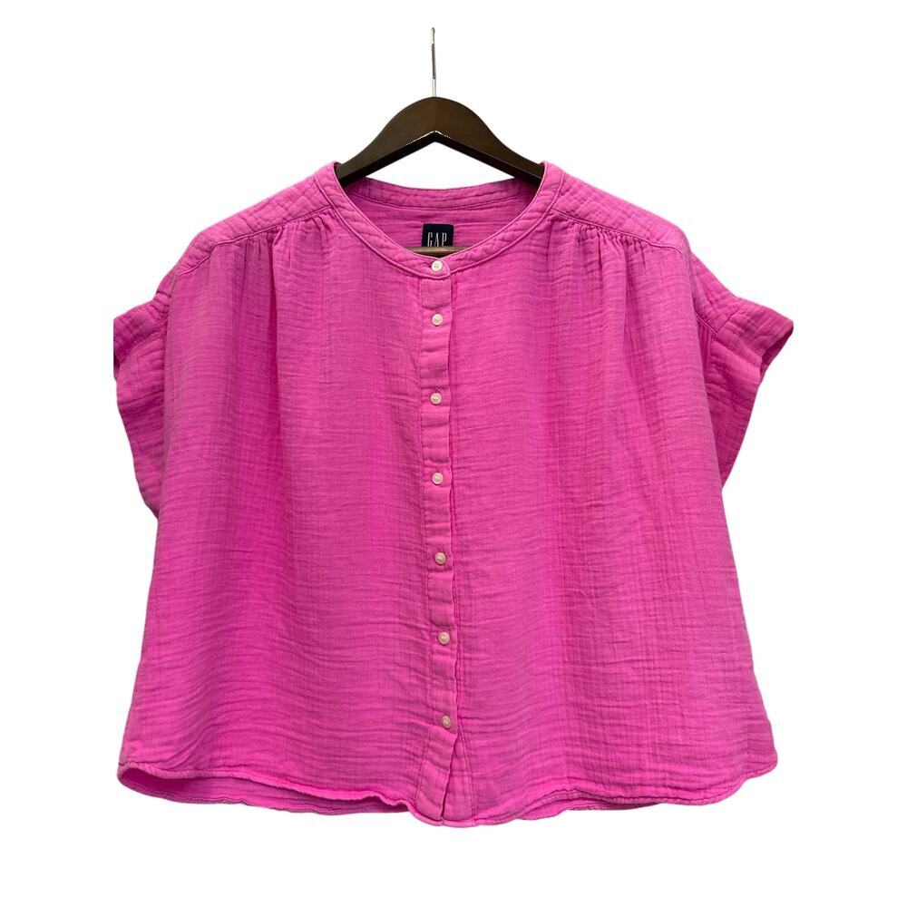 Women’s Gap Barbie Pink Boxy Crinkle Top Size M